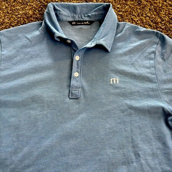 Travis Mathew Medium Blue Golf Polo Shirt - Picture 3 of 8